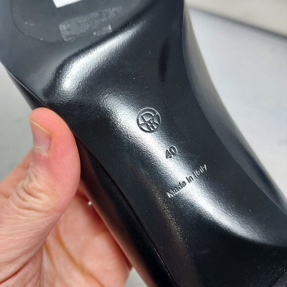 The Row Charlotte Leather Black Heel Pump Shoe - Picture 5 of 11